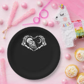 スケルトンハート手 ペーパープレート (パーティー)