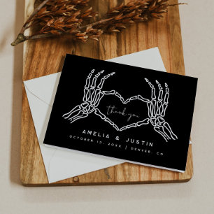 スケルトンハート結婚ハンドのサンキューカード サンキューカード