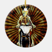 スケルトンバイクもしくは自転車に乗る人喫煙Aシガレット セラミックオーナメント (裏面)