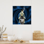 スケルトンバイクもしくは自転車に乗る人喫煙Aシガレット ポスター (キッチン)