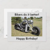 スケルトンバイク誕生日ハガキ ポストカード (正面/裏面)