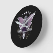 スケルトンバタフライゴシック ラウンド壁時計 (傾斜)