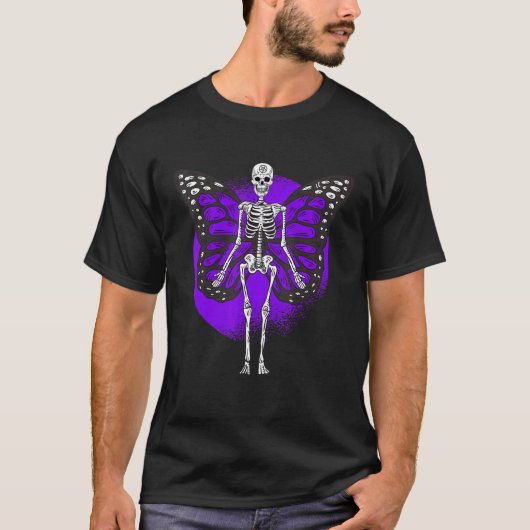 スケルトンバタフライスカルゴシックゴシックFairycore Aes Tシャツ (正面)