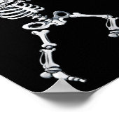 スケルトンバドミントンスマッシュシャトルハロウィーン ポスター (角)