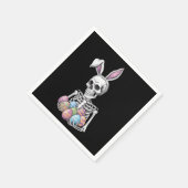 スケルトンバニー保持イースターエッグおもしろいウサギ スタンダードカクテルナプキン (角)