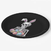 スケルトンバニー保持イースターエッグおもしろいウサギ ペーパープレート (アングル)