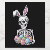 スケルトンバニー保持イースターエッグおもしろいウサギ ワインラベル (シングルラベル)