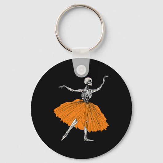 スケルトンバレリナダンスツチュバレエ不気味ダンサー キーホルダー (正面)