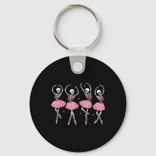 スケルトンバレリーナスバレエダンスかわいい女の子ハロー キーホルダー