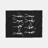 スケルトンバレリーナスバレエダンスキュートハロウィーン フリースブランケット (正面(横))