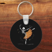 スケルトンバレリーナバレエダンスハロウィーン キーホルダー (正面)