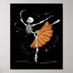 スケルトンバレリーナバレエダンスハロウィーン ポスター