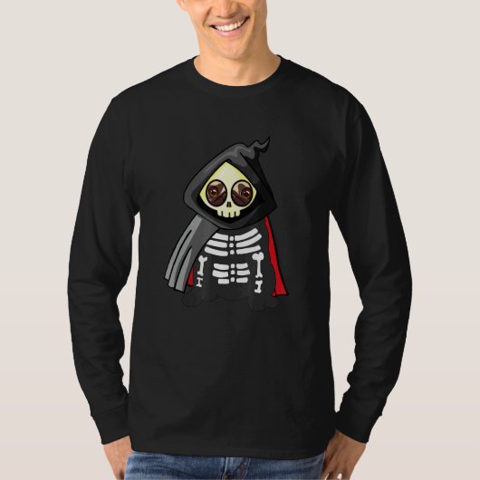 スケルトンパグ犬のハロウィンコスチューム パグ オ ウィーン Tシャツ (正面)