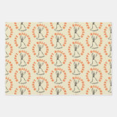 スケルトンパターパーソナライズされたン ラッピングペーパーシート (正面2)