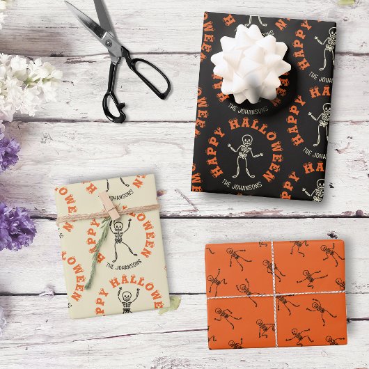 スケルトンパターパーソナライズされたン ラッピングペーパーシート