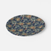 スケルトンパターンカッコいい不気味ハローウィンパーティ ペーパープレート (アングル)