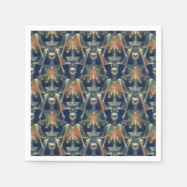 スケルトンパターン不気味カッコいいハローウィンパーティ スタンダードカクテルナプキン