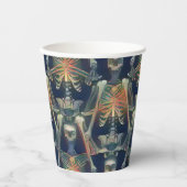 スケルトンパターン不気味カッコいいハローウィンパーティ 紙コップ (正面)