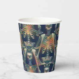 スケルトンパターン不気味カッコいいハローウィンパーティ 紙コップ