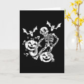 スケルトンパンプキンこうもりダンスファニーハロウィーンギフト カード (黄色い花)