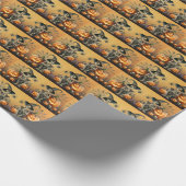 スケルトンパンプキンズハロウィーンラッピング紙 ラッピングペーパー (角)