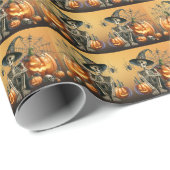 スケルトンパンプキンズハロウィーンラッピング紙 ラッピングペーパー (ロールコーナー)