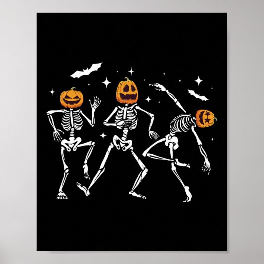 スケルトンパンプキンハロウィーン ポスター (正面)