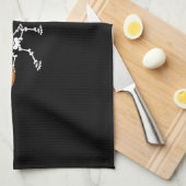 スケルトンパンプキンヘッドディスクゴルフプレーヤーハロウィーン キッチンタオル (四つ折り)