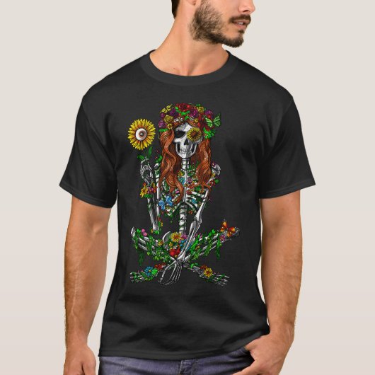スケルトンヒッピー Tシャツ (正面)
