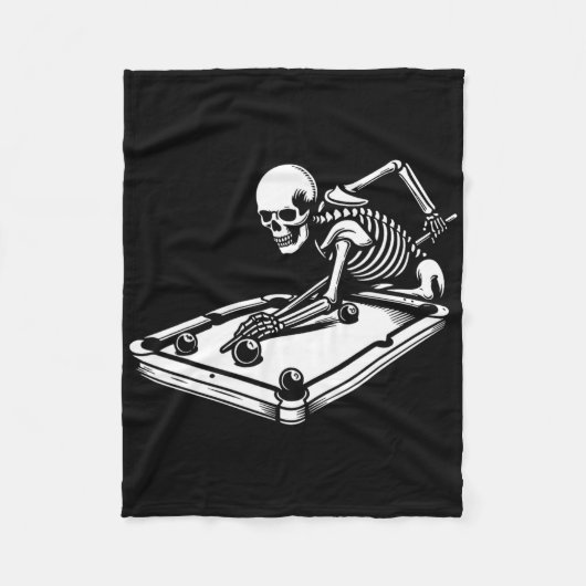 スケルトンビリヤードHalloween Pool Snookerビリヤード フリースブランケット (正面)