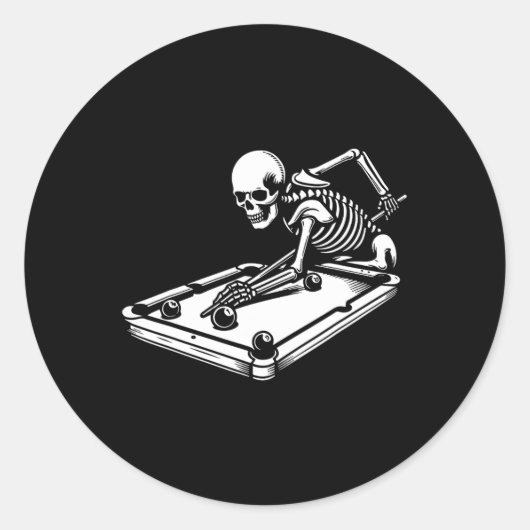 スケルトンビリヤードHalloween Pool Snookerビリヤード ラウンドシール (正面)