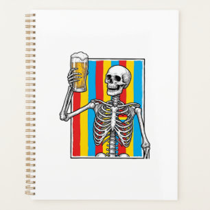 スケルトンビールレインボー ビンテージ 彫刻Tシャツ_1 プランナー手帳