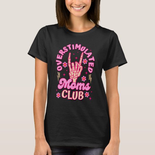 スケルトンピースサイン過激化Momsクラブモース Tシャツ (正面)