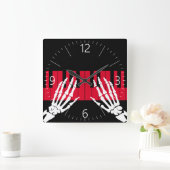 スケルトンピ遊アノ スクエア壁時計 (ホーム)