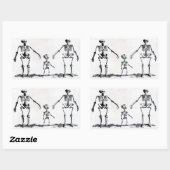 スケルトンファミリーステッカー 長方形シール (シート)