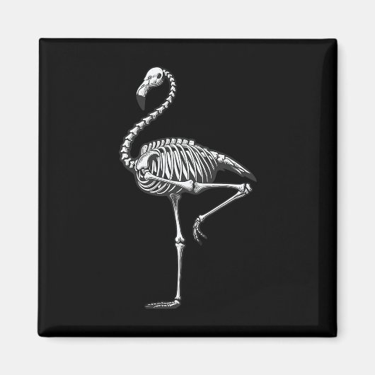 スケルトンフラミンゴハロウィーン マグネット (正面)