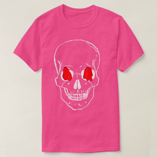 スケルトンブラックレッドデザイナー Tシャツ (デザイン正面)