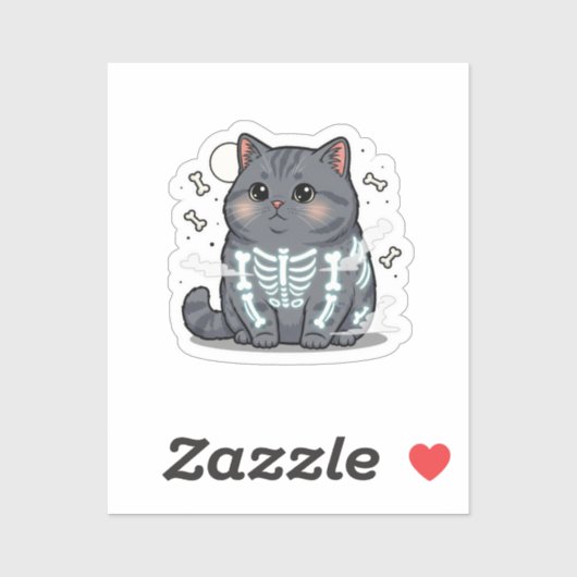 スケルトンブリット – British Shorthair 不気味 Cat シール (シート)