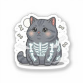 スケルトンブリット – British Shorthair 不気味 Cat シール (正面)