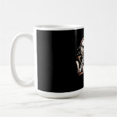 スケルトンヘッドホンコーヒーミュージックダークエステティック コーヒーマグカップ (左)