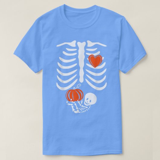 スケルトンベビー妊娠X線リブケージハロウィーンCos Tシャツ (デザイン正面)