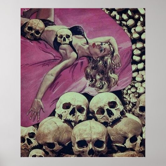 スケルトンホラーレトロヴィンテージ ポップ・アートの ポスター (正面)
