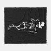 スケルトンボーンハロウィーンデコール フリースブランケット (正面(横))