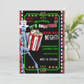 スケルトンポップコーン眼球ハロウィンムービーナイト 招待状 (スタンド正面)