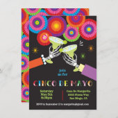 スケルトンマルガリータお祝い シンコ・デ・マヨ・パーティ 招待状 (正面/裏面)