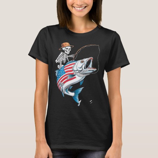 スケルトンマンフィッシング Tシャツ (正面)