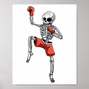 スケルトンムアイタイハロウィーンキックボクシングmmaファイティング ポスター