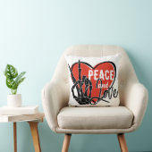 スケルトンモダンハンドの平和と愛 クッション (椅子)