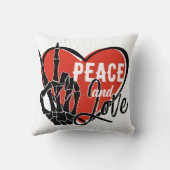 スケルトンモダンハンドの平和と愛 クッション (裏面)