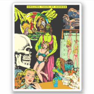 スケルトンモンスタースウィッチ変更アートホラーコラージュ シール